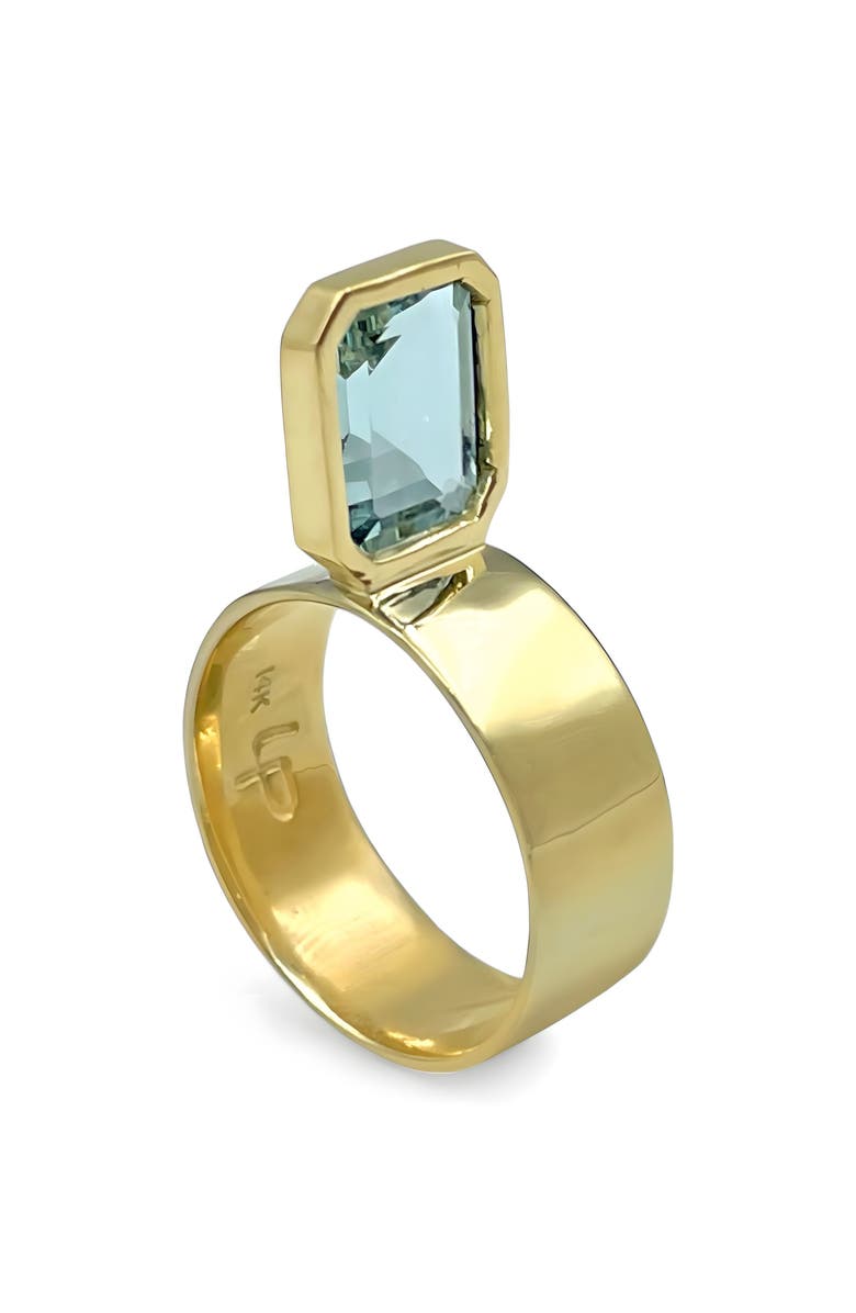 Leslie Paige Perched Setting Aquamarine Ring, Main, color, 14K Yellow Gold/ Aquamarine