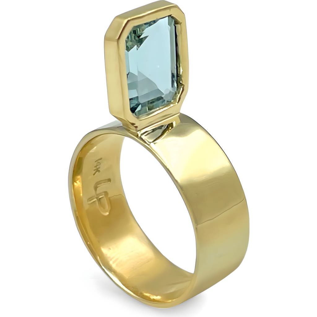 Leslie Paige Perched Setting Aquamarine Ring in 14K Yellow Gold/Aquamarine  product
