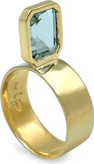 Leslie Paige Perched Setting Aquamarine Ring