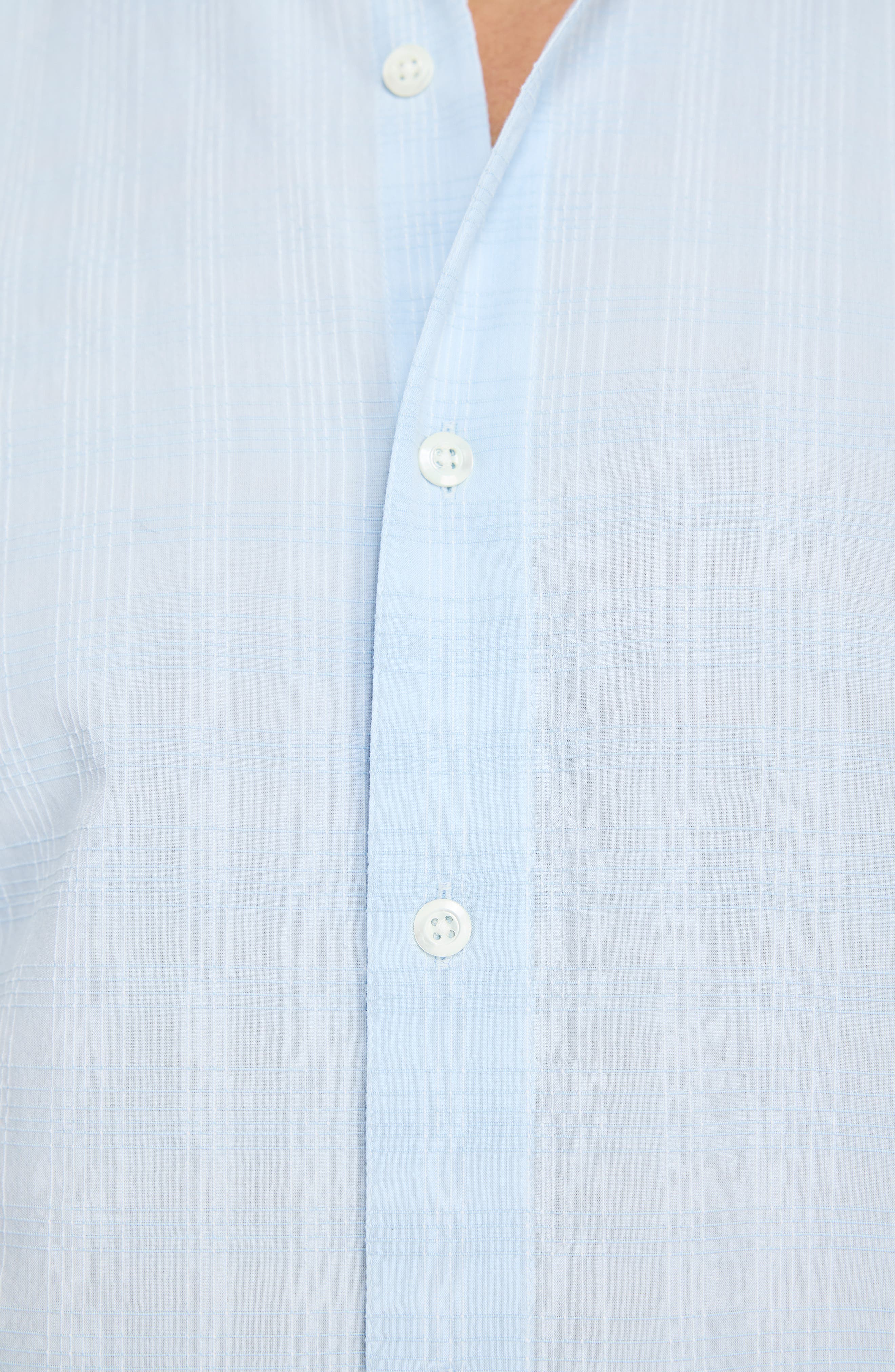 Textured Plaid Cotton Button-Up Shirt - image 2
