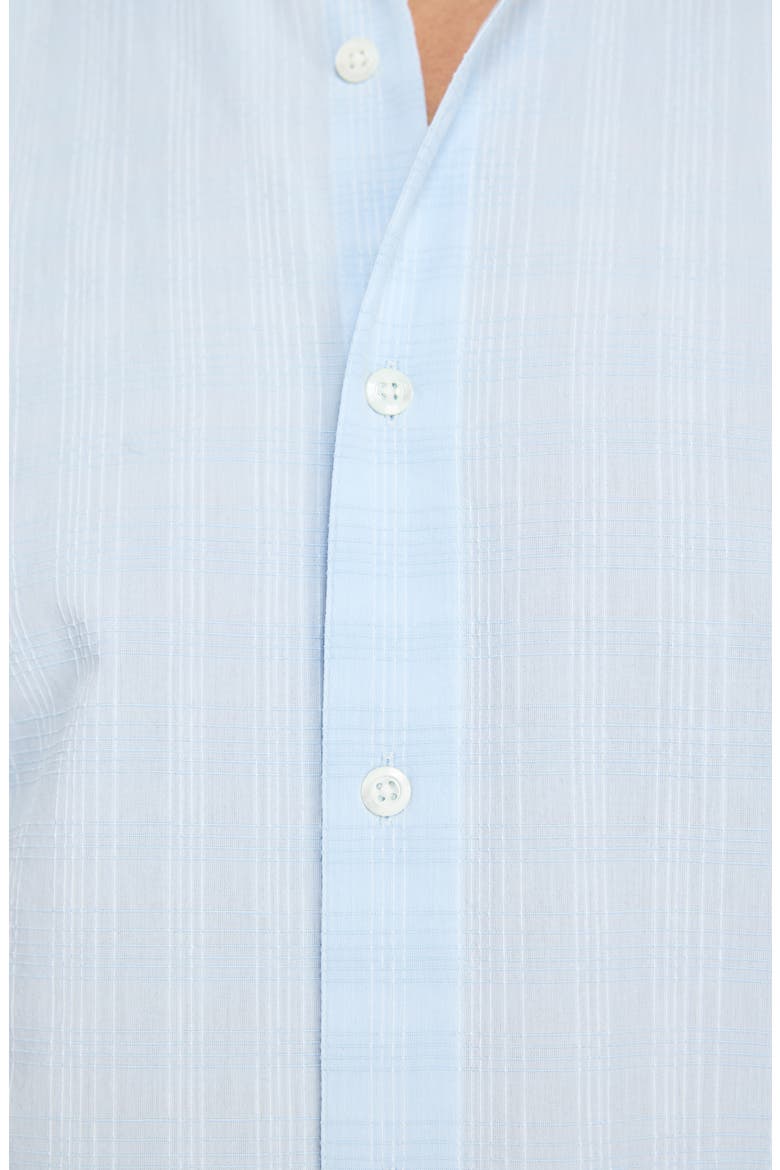 Textured Plaid Cotton Button-Up Shirt, Alternate, color, LIGHT BLUE