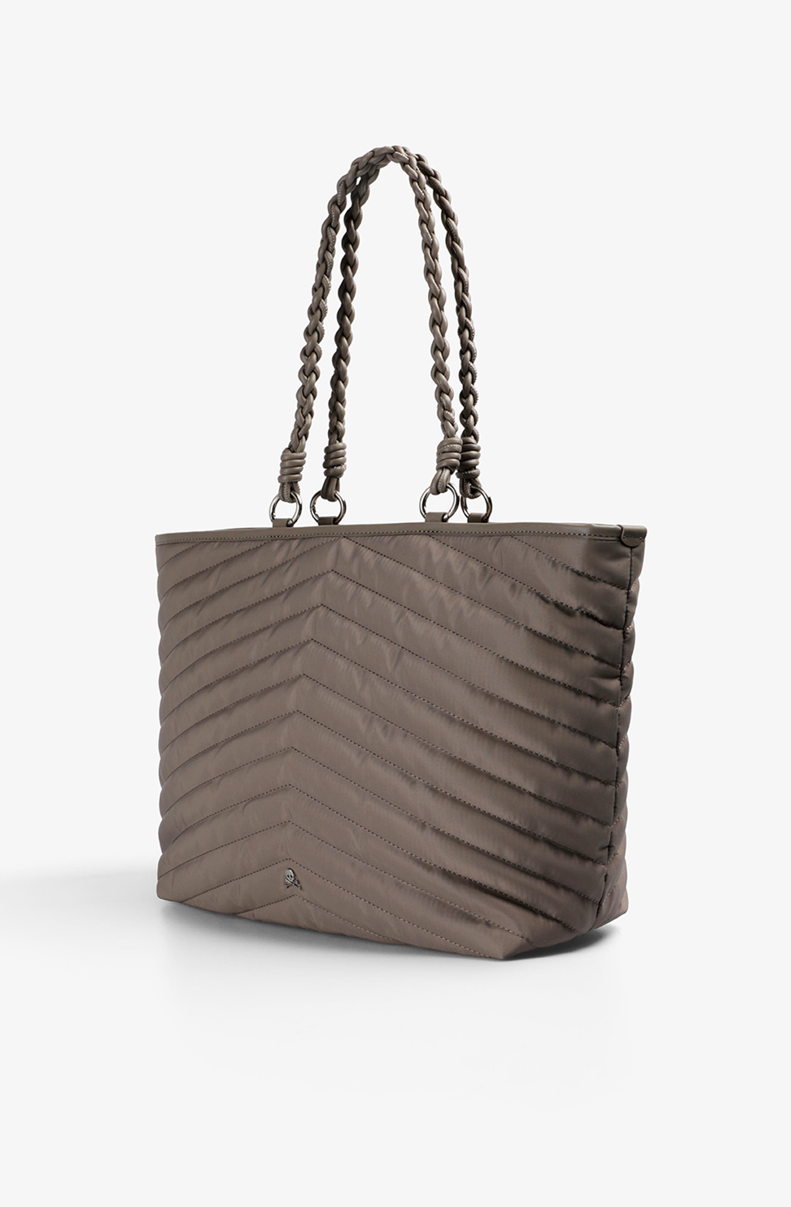 Quilted Shopper Bag, Alternate, color, Taupe