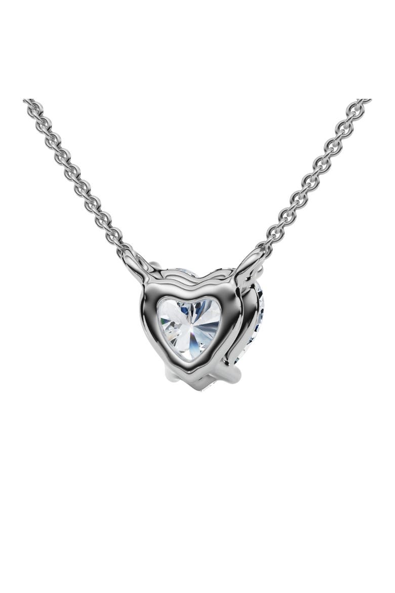 1Ct Heart Shape Diamond Solitaire Diamond Pendant 14k Gold Necklace Lab Grown, Alternate, color, 14k White Gold