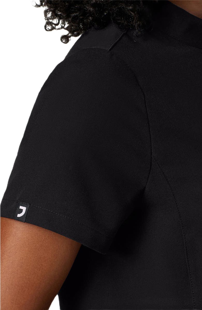 JAANUU Savi Women's 1-Pocket Classic Banded Collar Scrub Top, Alternate, color, Black