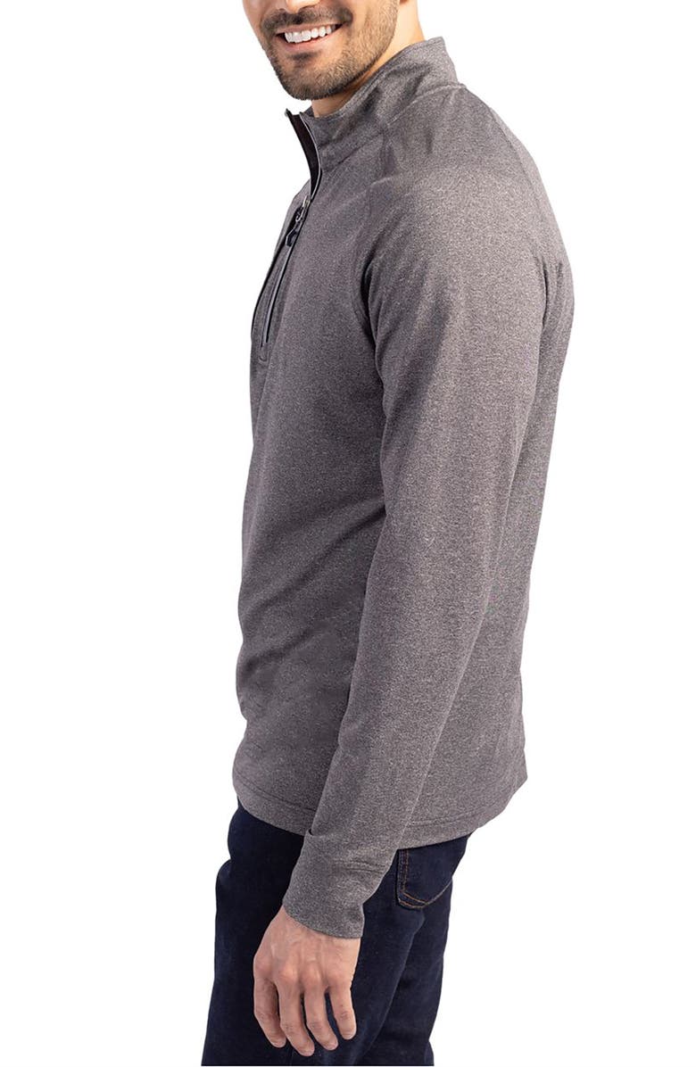 Cutter & Buck Adapt Heather Quarter Zip Pullover, Alternate, color, Black Heather