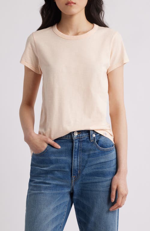 Rag & Bone Slub Crewneck Tee In Peach
