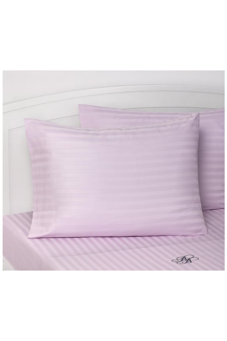 Set of Two Sateen Stripe Pillow Sham, Alternate, color, LILAC