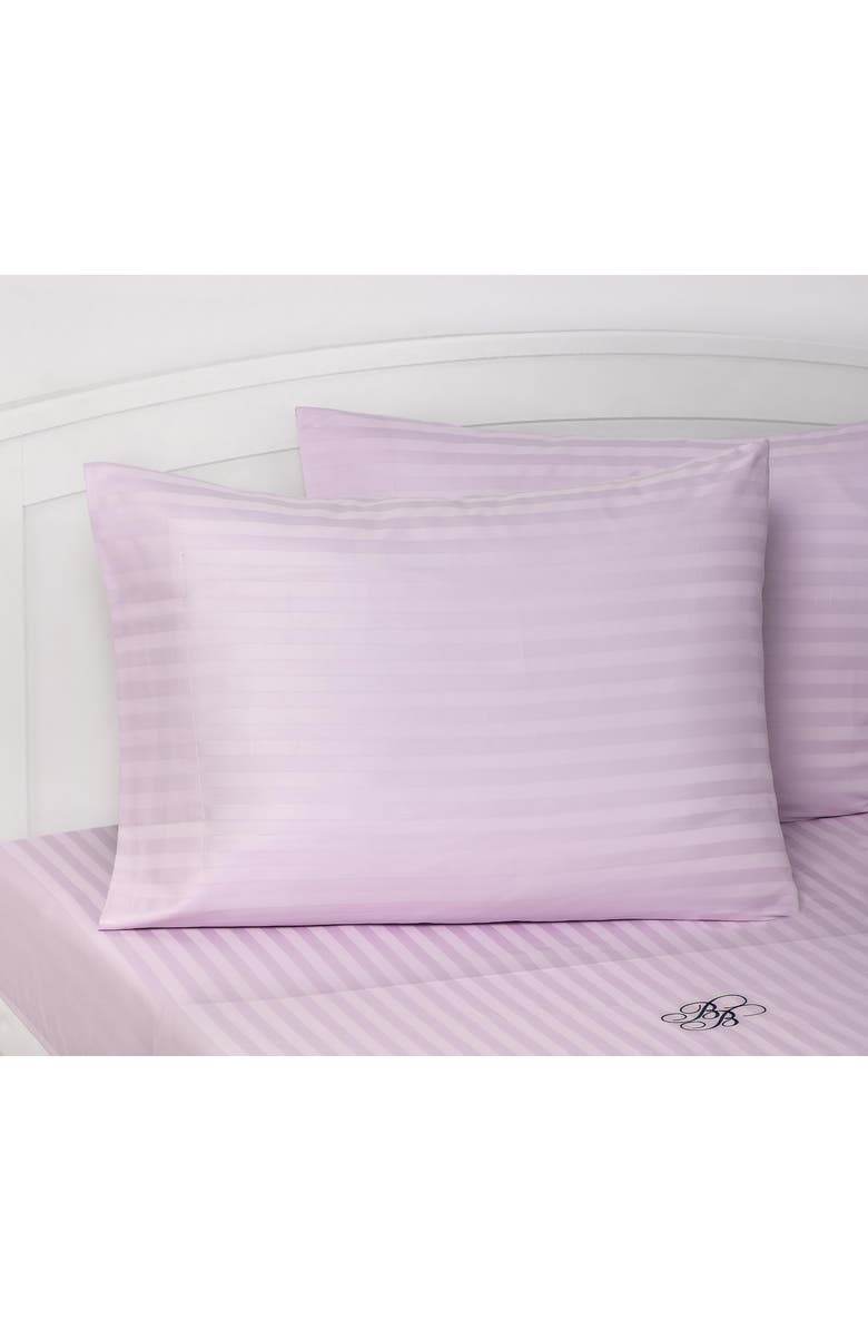 Brooks Brothers Set of Two Sateen Stripe Pillow Sham, Alternate, color, Lilac