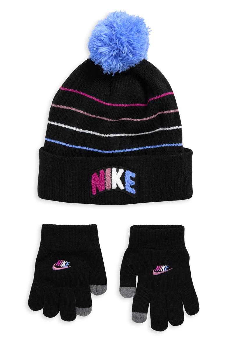 Power Play Pompom Beanie, Main, color, BLACK