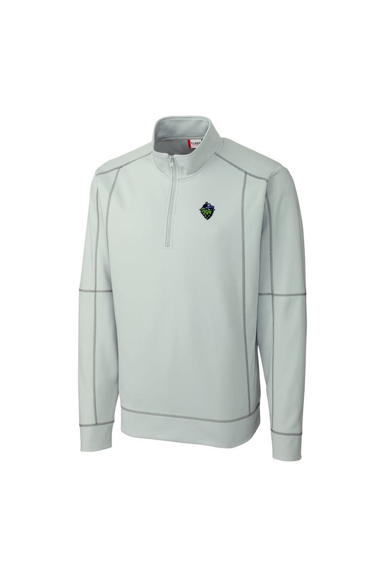 Men's Cutter & Buck  Gray Hillsboro Hops  Clique Helsa Performance Half-Zip Knit Pullover, Alternate, color, Gray