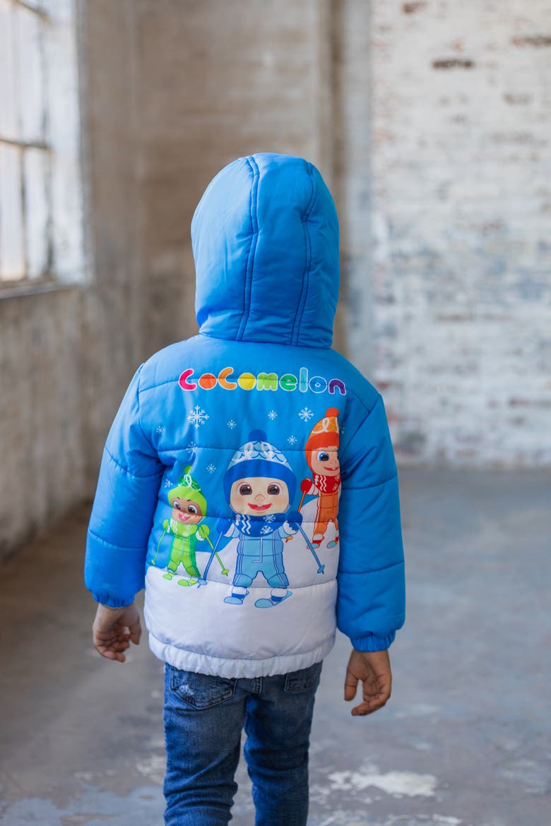 Hooded Puffer Jacket, Alternate, color, Cocomelon Blue