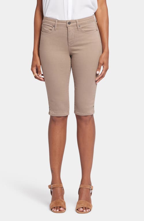 Nydj Side Slit Capri Bike Shorts In Saddlewood