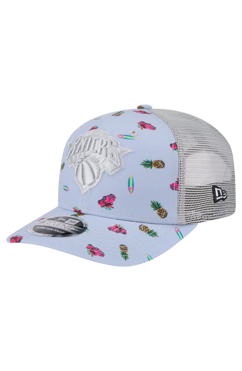 New Era Men's New Era Light Blue/Gray New York Knicks Adventure Aloha Pattern 9SEVENTY Stretch-Snap Hat, Main, color, Light Blue