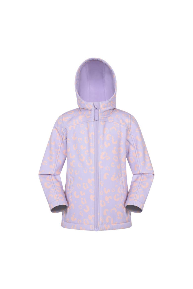 Childrens/Kids Exodus Printed Water Resistant Soft Shell Jacket, Main, color, Light Purple