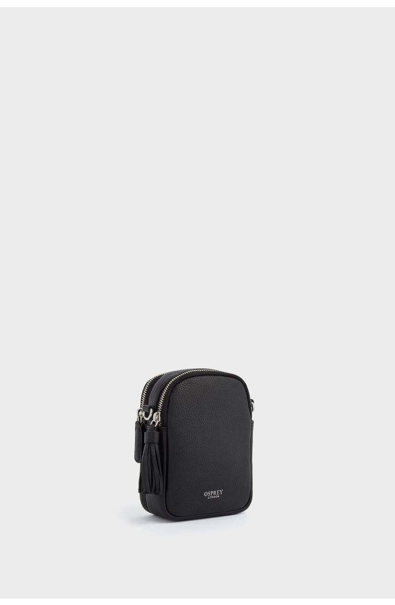 Osprey London The Stella Leather Phone Bag, Alternate, color, Black