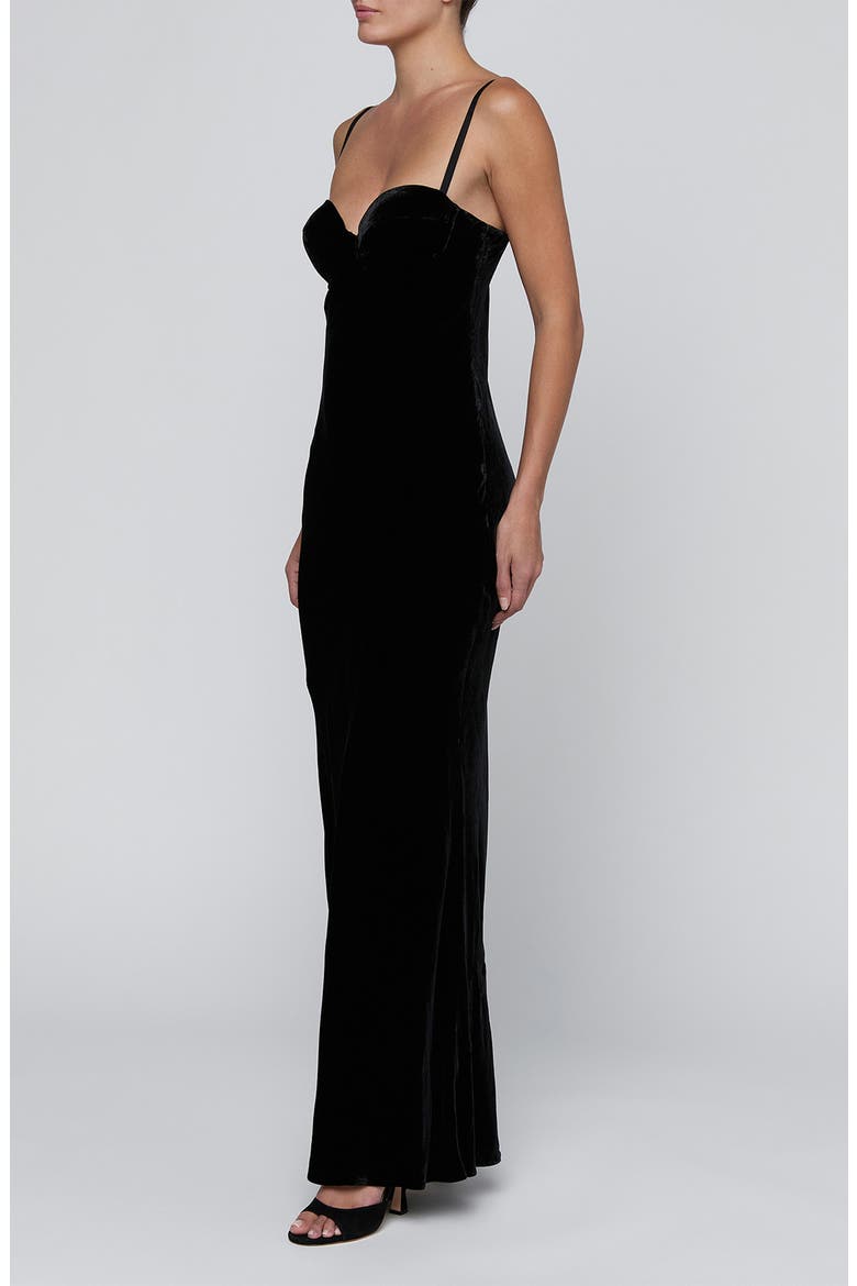 Sayla Sleeveless Velvet Maxi Dress, Alternate, color, BLACK