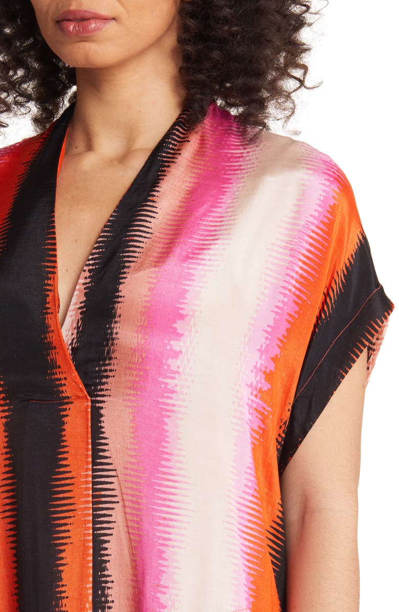 Masai Copenhagen Olivian Stripe Shift Dress, Alternate, color, Tigerlily