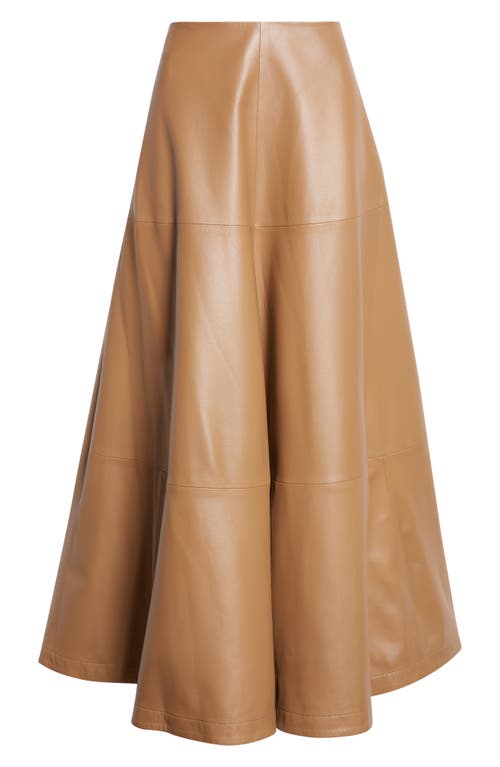Altuzarra Varda Lambskin A-line Midi Skirt In Brown