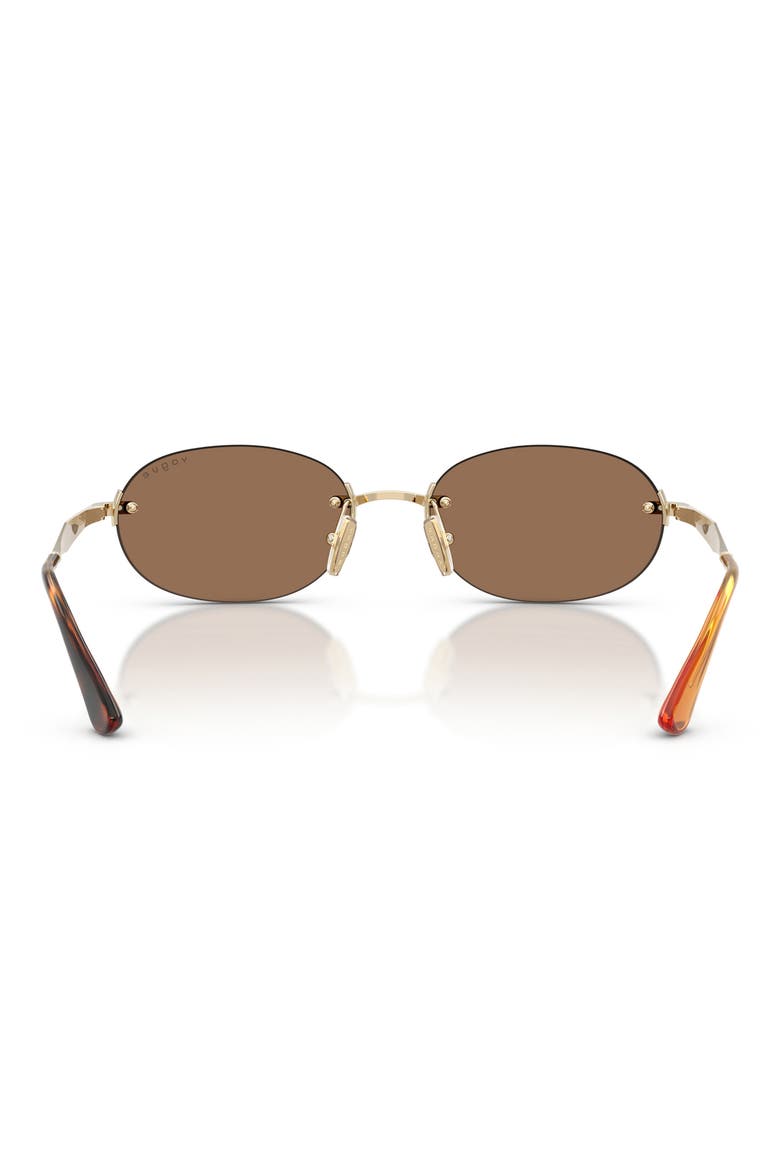 VO4342S 55mm Oval Sunglasses, Alternate, color, PALE GOLD / DARK BROWN