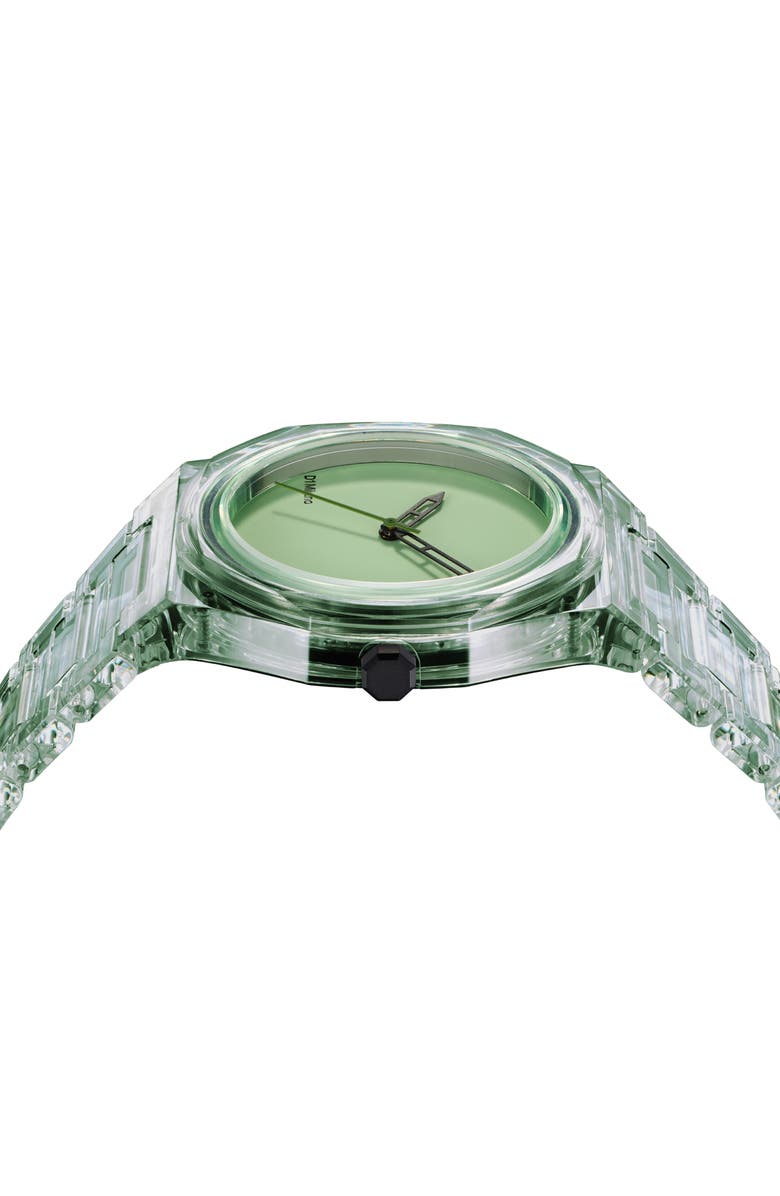 D1 Milano Exp_Mint Bracelet Watch, 39mm, Alternate, color, Transparent Light Green