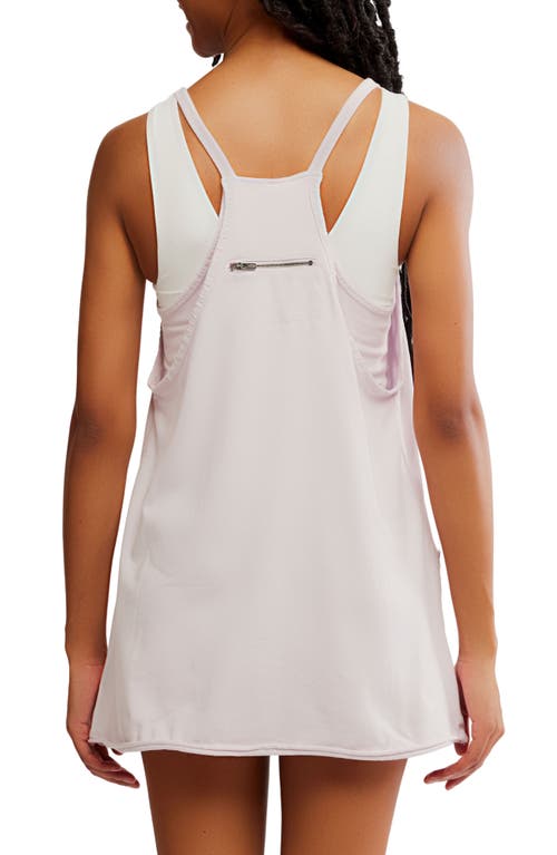 Free People Hot Shot Logo Pocket Stretch Cotton Minidress In Rose Wash Combo