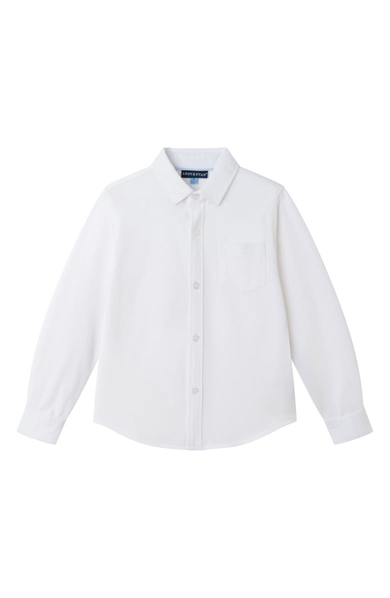 Andy & Evan Kids' Oxford Cloth Button-Up Shirt, Main, color, White