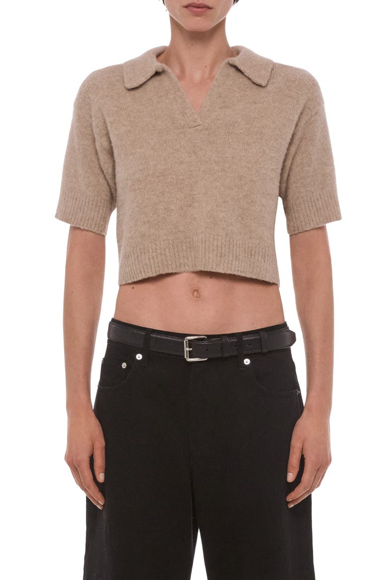 Wool Crop Polo, Main, color, OATMEAL MELANGE