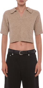 Helmut Lang Wool Crop Polo