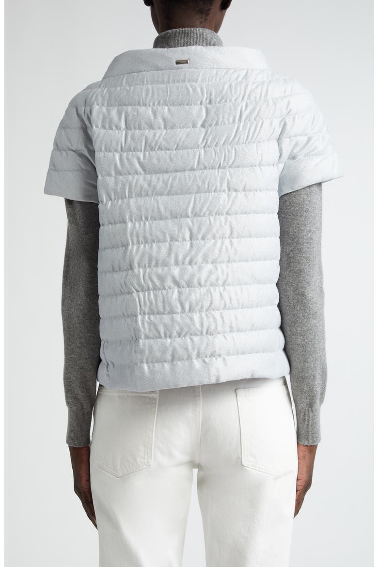 Short Sleeve Down Lamé Cape, Alternate, color, 9409 SILVER GREY