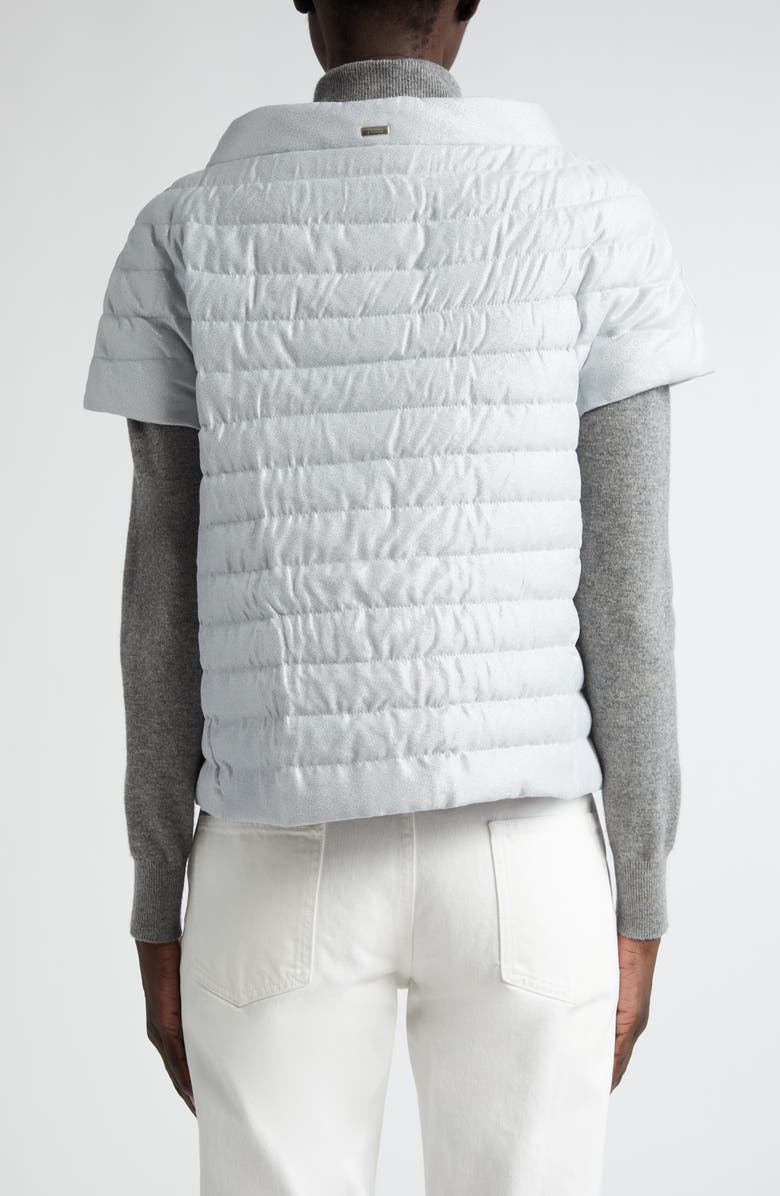 Herno Short Sleeve Down Lamé Cape, Alternate, color,