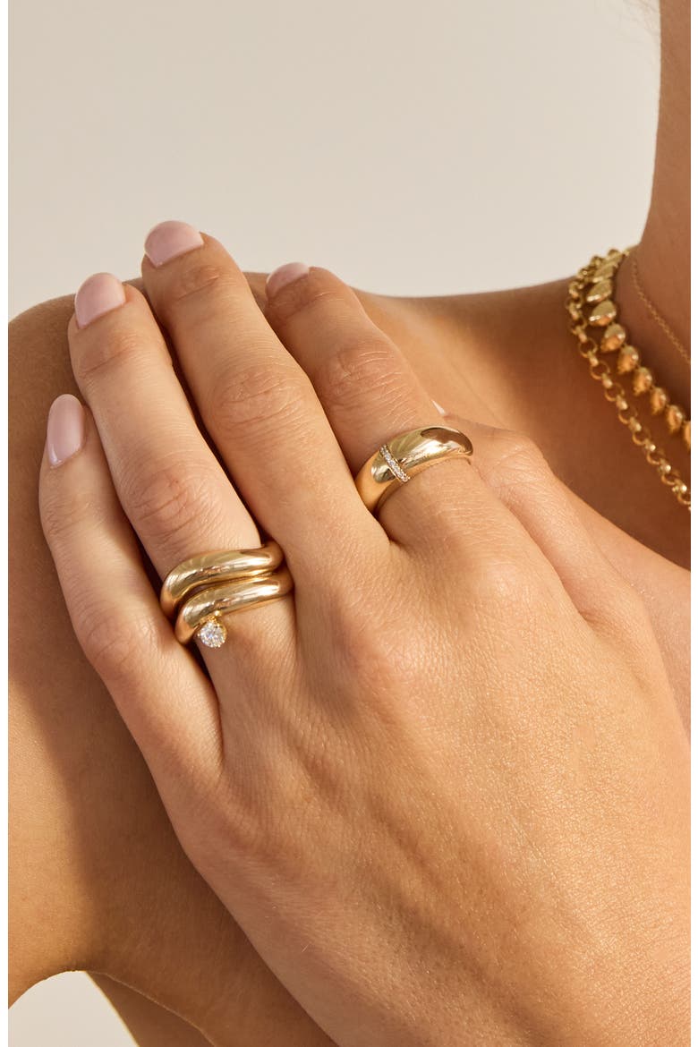 Wave Diamond Ring, Alternate, color, 14K YELLOW GOLD