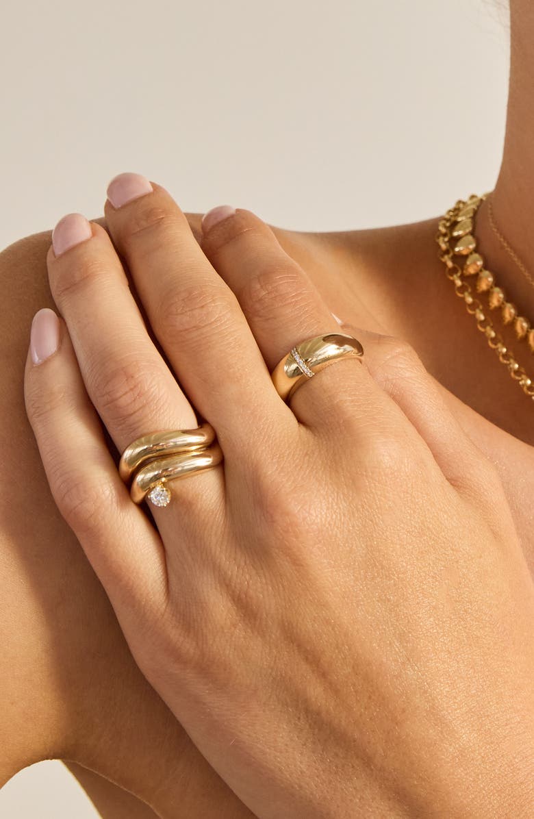 Zoë Chicco Wave Diamond Ring, Alternate, color, 14K Yellow Gold