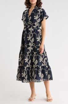 Rope Embroidered Maxi Shirtdress