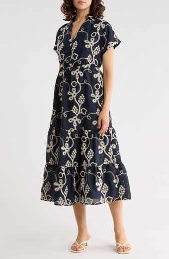 Rope Embroidered Maxi Shirtdress
