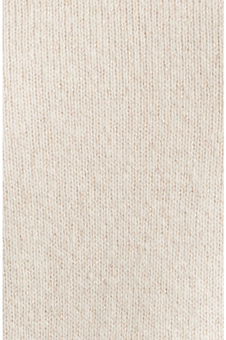 Metallic Mixed Stitch Cotton Blend Sweater, Alternate, color, ANNE WHITE/ GOLD