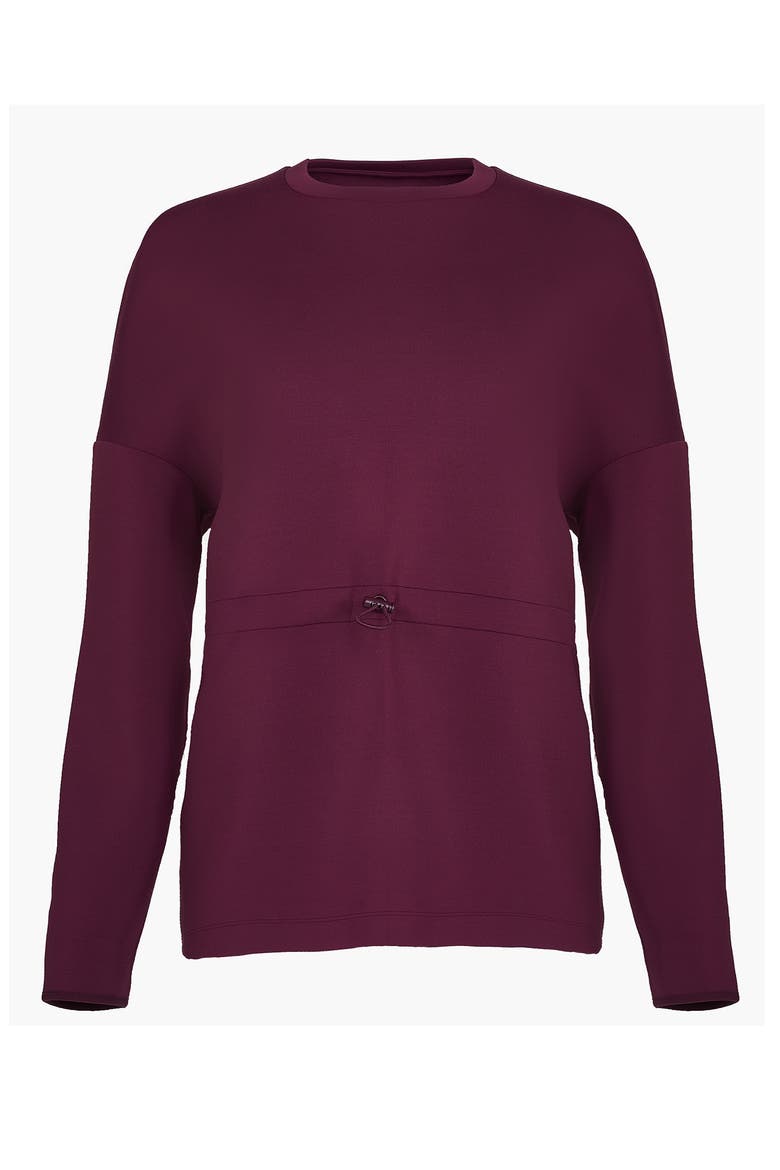 Grace Toggle Crewneck Sweatshirt, Alternate, color, PLUM RED