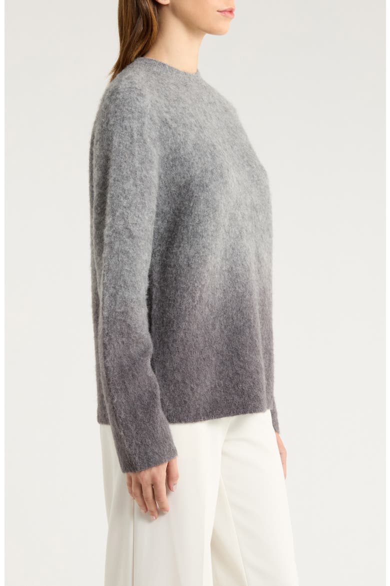 Ombré Brushed Alpaca & Wool Blend Sweater, Alternate, color, GREY OMBRE