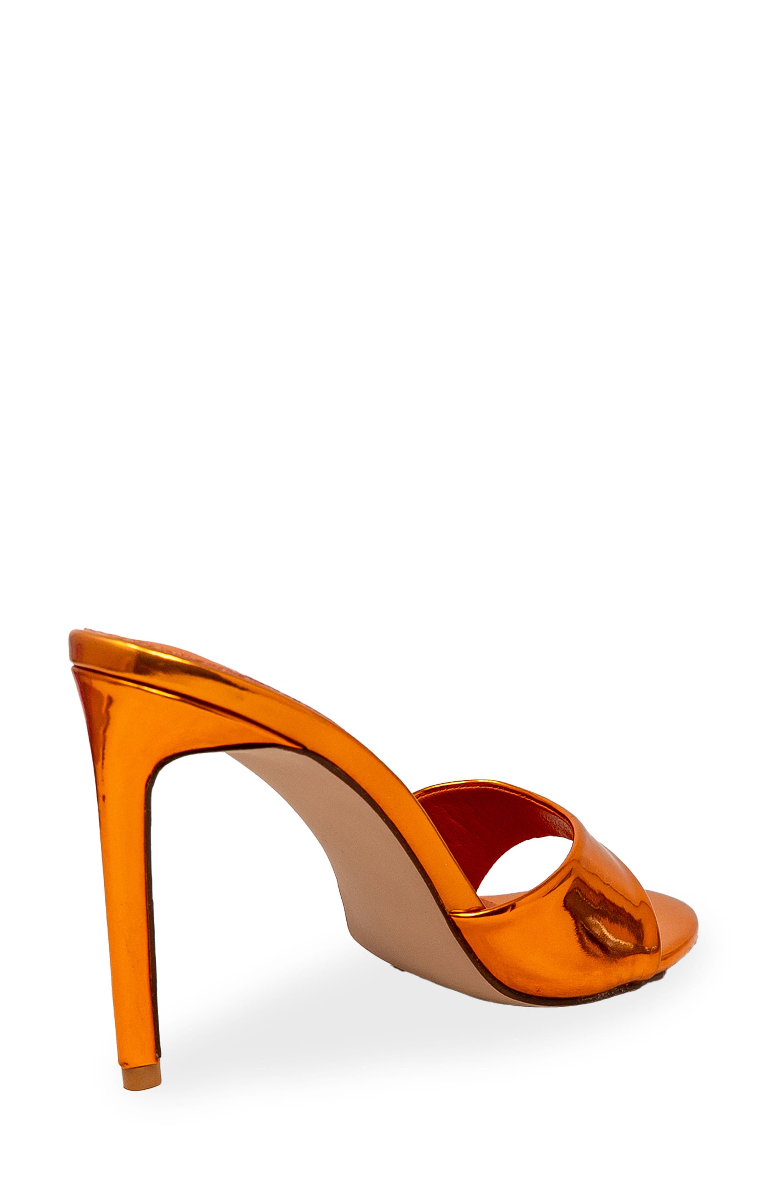 CHASE AND CHLOE Slide Stiletto Sandal, Alternate, color, Orange Mirror