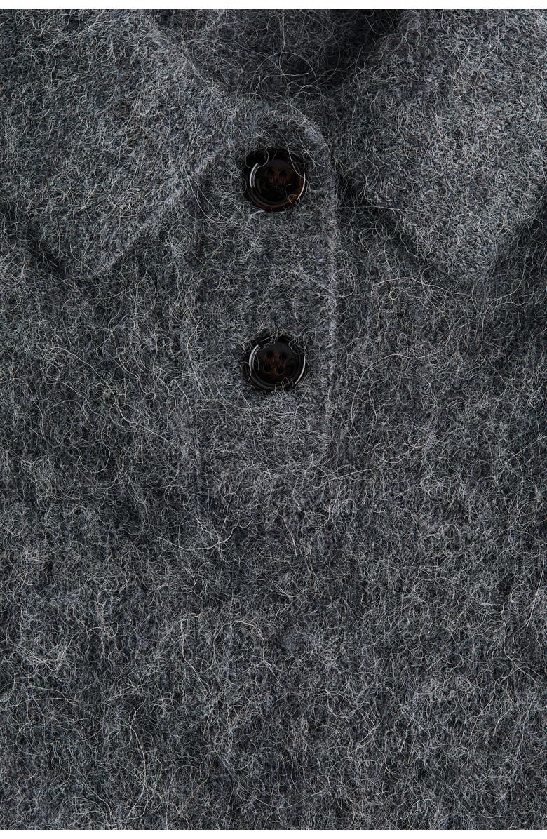 H&M Alpaca-blend Polo Shirt, Alternate, color, Dark Gray Melange