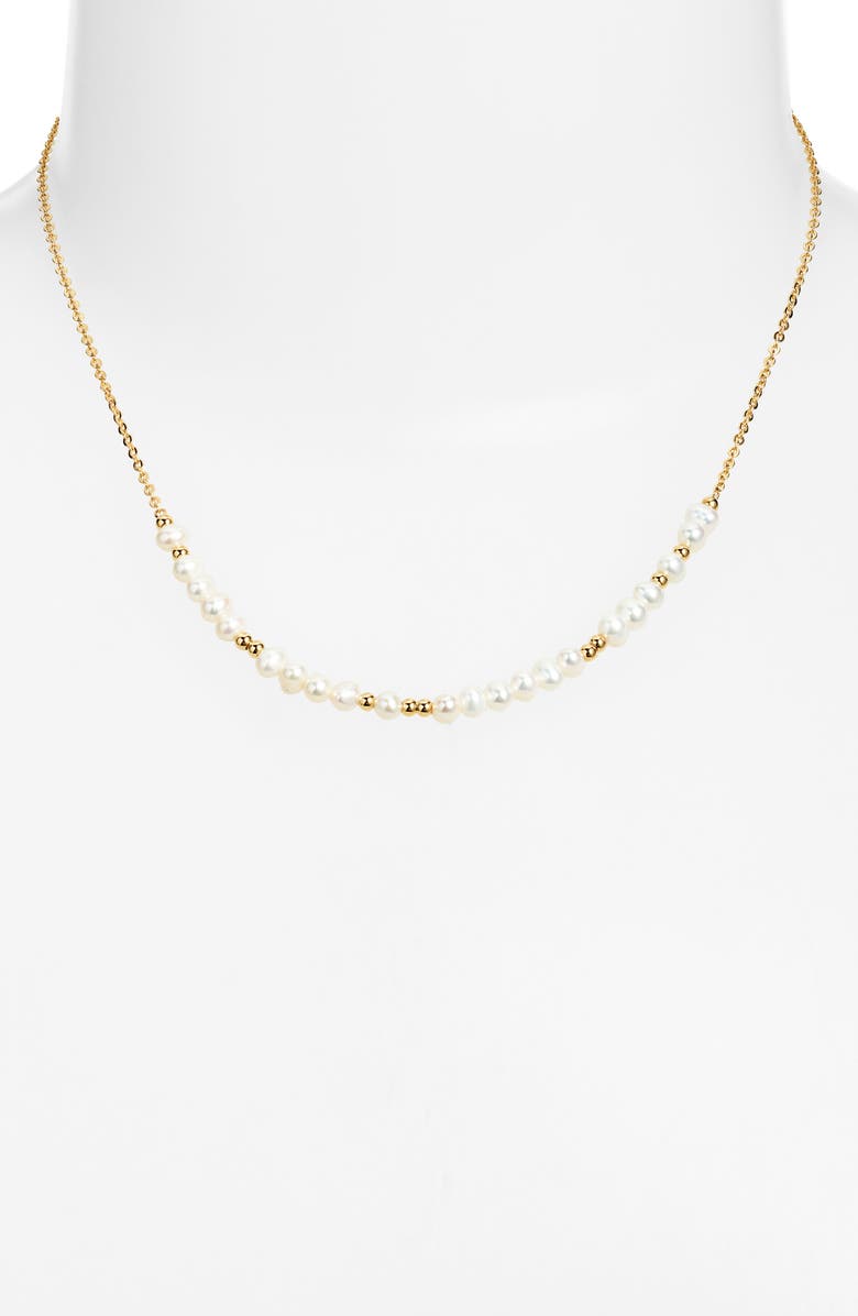 Nordstrom Demi Fine Freshwater Pearl Necklace, Alternate, color, 14K Gold Plated