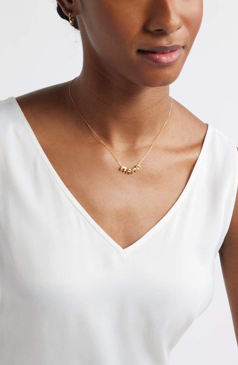 Nordstrom Demi Fine Bubble Mama Pendant Necklace, Alternate, color, 14K Gold Plated