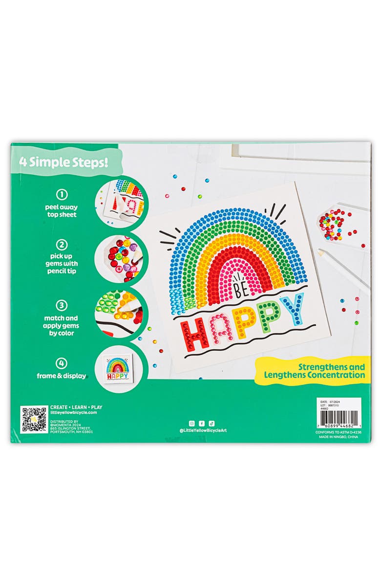 Little Yellow Bicycle Rainbow & Blooms Gem Art Kit 1100+ Pc Set, Ages 6+, Alternate, color, Multicolored