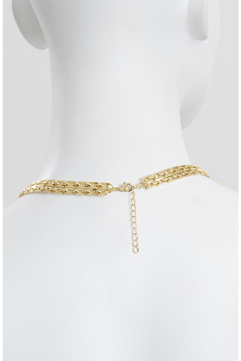 Modern Muse Thick Tile Chain Necklace, Alternate, color, GOLD