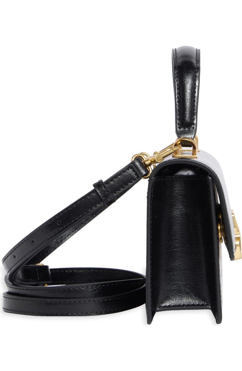 Off-White East/West Jitney Top Handle Leather Satchel, Alternate, color, Black