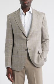 Peter Millar Hyperlight Soft Windowpane Check Linen & Wool Sport Coat