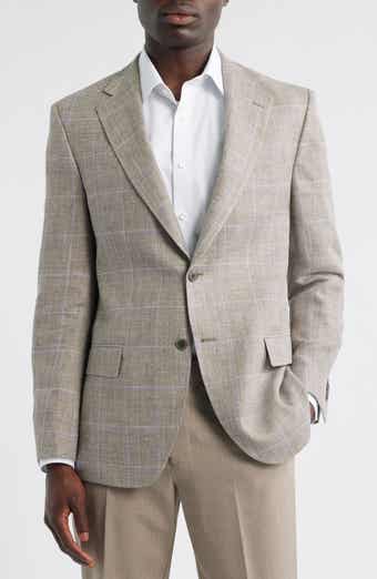 Peter Millar Hyperlight Soft Windowpane Check Linen & Wool Sport Coat