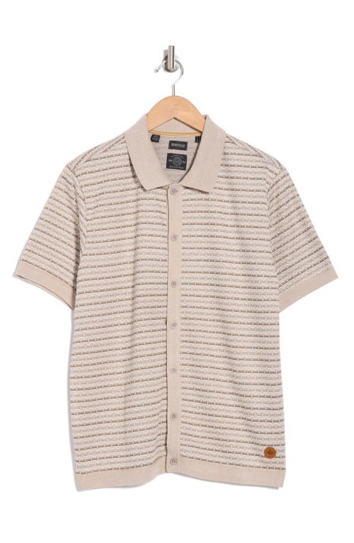 Buffalo Jeans Wrenley Jacquard Button-up Polo In Jute Combo