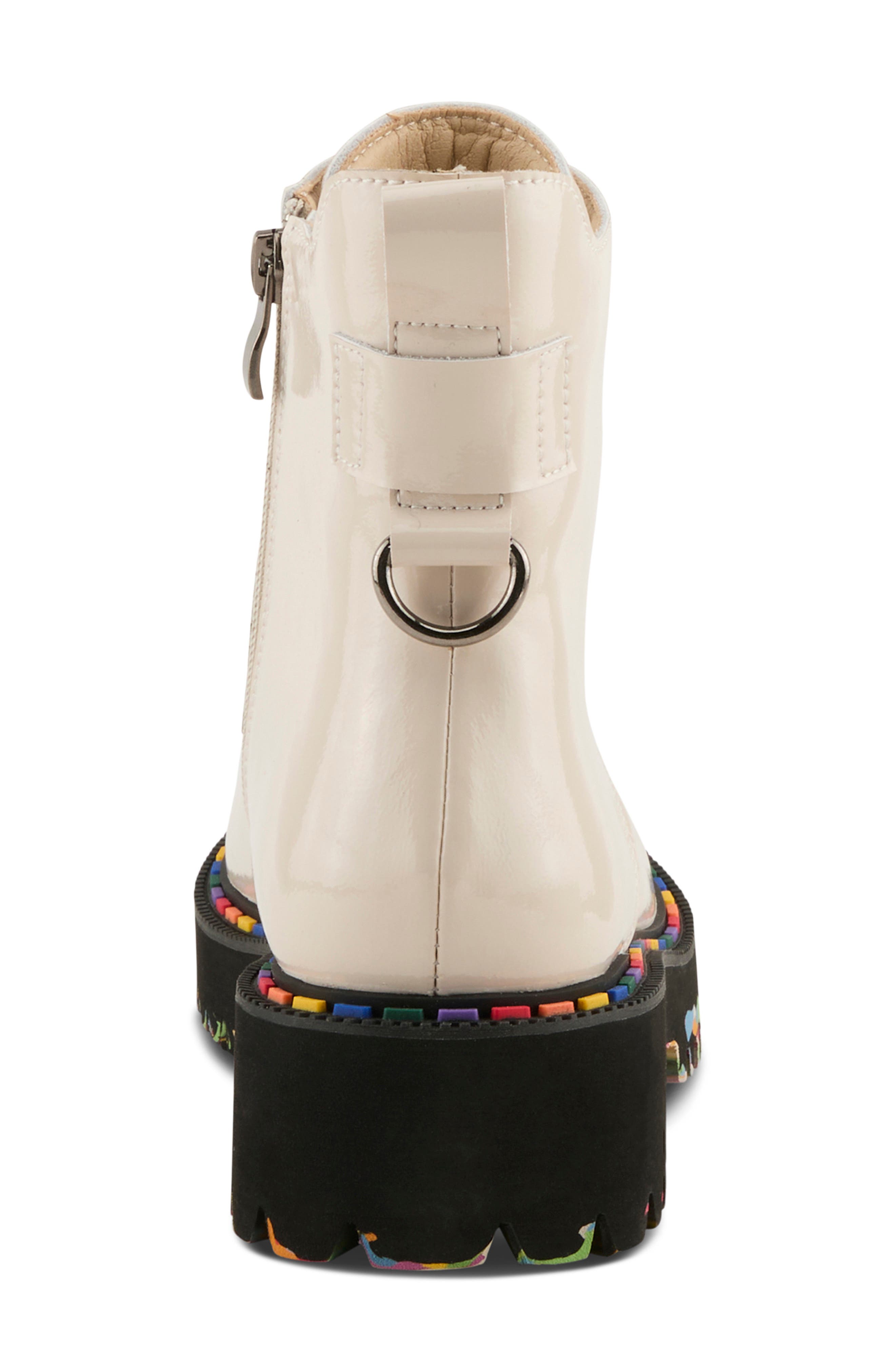 Mistique Waterproof Combat Boot, Alternate, color, OFF WHITE PATENT