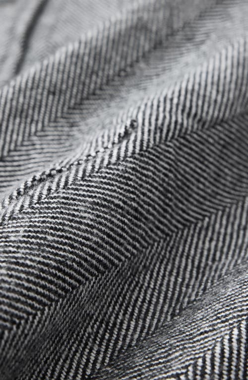 John Varvatos Jameson Herringbone Snap Jacket In Gray