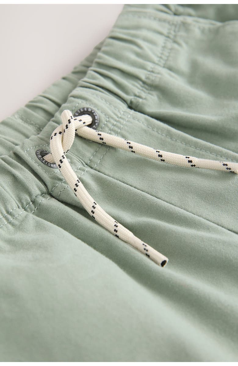 NEXT Kids' Solid Green Knit Cotton Drawstring Shorts, Alternate, color, Green